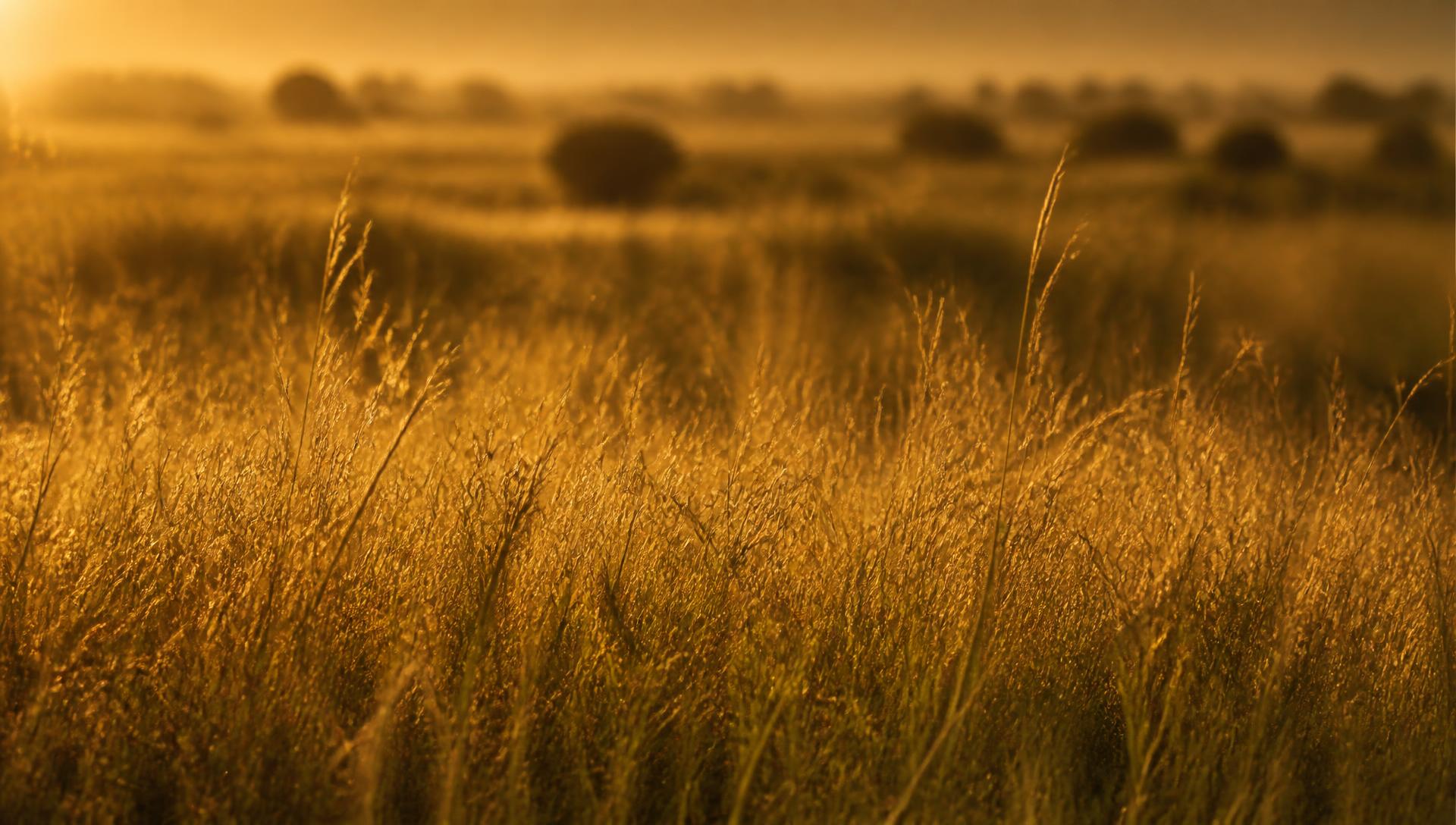 Tall golden grass moving in warm late-day light.
